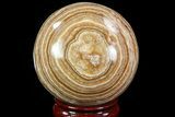 Polished, Banded Aragonite Sphere - Morocco #82239-1